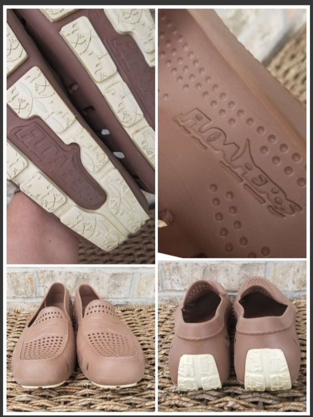 Floaters BROWN Casual Rubber Loafer (Mens 11) SlipOn Waterproof Boat Shoes - Picture 6 of 8